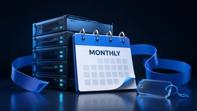 Hosting servers with a monthly calendar and flexible commitment