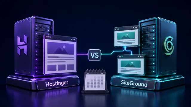Hostinger and SiteGround hosting workflows side by side