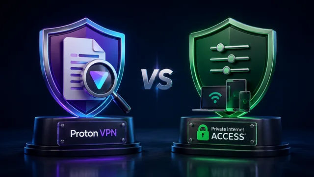 Proton VPN and Private Internet Access privacy evidence and device controls compared