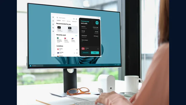 Vendor-supplied Surfshark VPN illustration on a Windows desktop