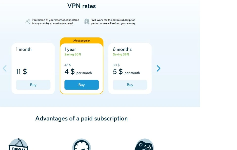 Official hidemy.name public pricing page showing the captured plan choices and billing information