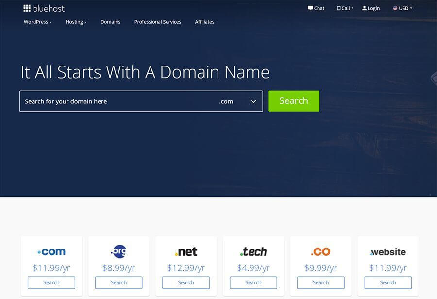 Bluehost Domain Names