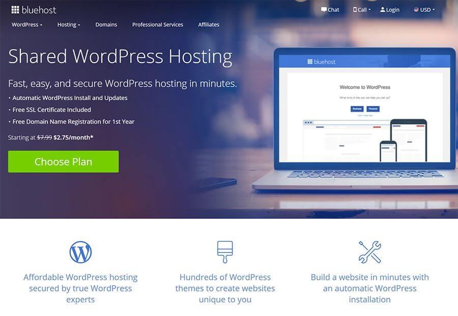 Bluehost Wordpress Hosting