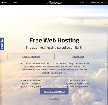 FreeHostia.com website
