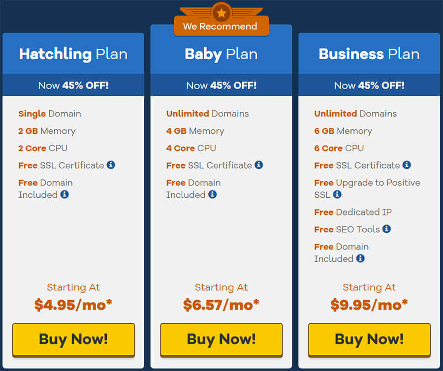 HostGator Cloud Hosting Plans