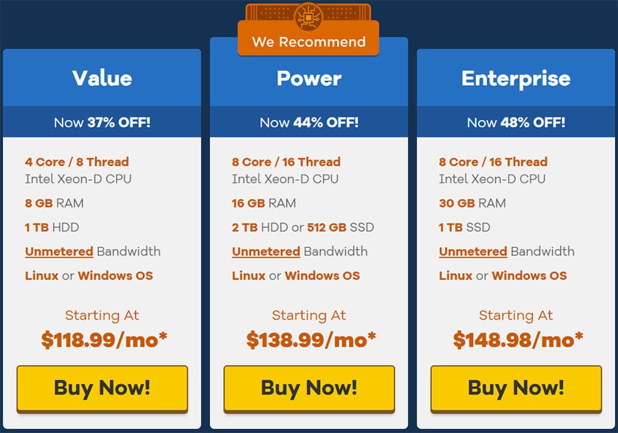 HostGator Dedicated Hosting Plans