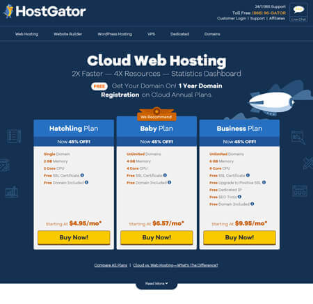 HostGator website