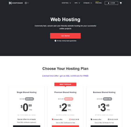 Hostinger.com website