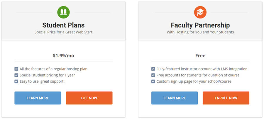 SiteGround Student Web Hosting Plans